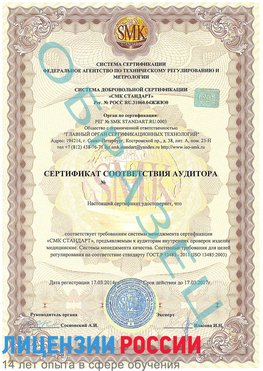 Образец сертификата соответствия аудитора Александровск Сертификат ISO 13485